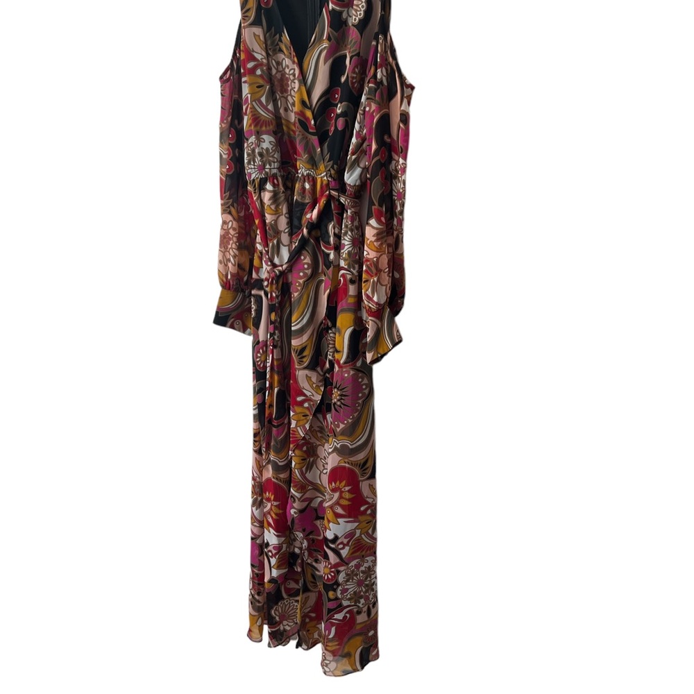 INC International Concepts Long Sleeve Cold Shoulder Size 12 Maxi Dress - Picture 6 of 11